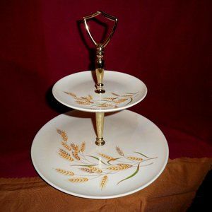 Vintage Melmac 2 Tier Table Server, Whispering Willow Style Excellent Condition